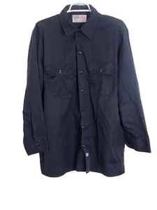Dickies Men Shirt 32 33 Black Long Sleeved Workwear Utility Button 16 1/2 Neck - Picture 1 of 6