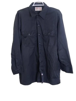 Dickies Men Shirt 32 33 Black Long Sleeved Workwear Utility Button 16 1/2 Neck - Image 1 of 4