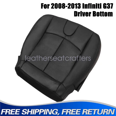 Driver Bottom Perforated Leather Seat Cover Black Fit For 2008-2013 INFINITI G37 - Image 1 of 4