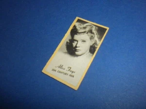 ALICE FAYE movie star card ENGRAV-O-TINTS PEERLESS SCALES VENDING 1940's - Picture 1 of 4