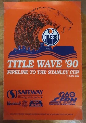 TITAL WAVES '90 Edmonton Oilers PIPELINE TO THE STANLEY CUP Poster WAYNE GRETZKY - Image 1 of 3