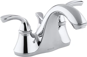 Kohler Forte Centerset 2-Handle Bathroom Faucet Polished Chrome W/Drain Assembly - Picture 1 of 9