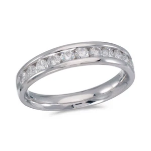 14K White Gold Diamond Band Ring - Picture 1 of 2
