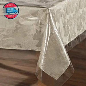 Clear Plastic 100% Waterproof Tablecloth - 60 X 102 Inch - Vinyl PVC Rec - Picture 1 of 12