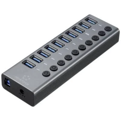 Renkforce RF-6027504 10 Port USB 3.2 Gen 2-Hub einzeln schaltbar, mit - Bild 1 von 4