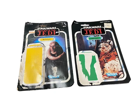 VINTAGE KENNER STAR WARS CARD BACK Lot of 2 - Chief Chirpa and Bib Fortuna Cover