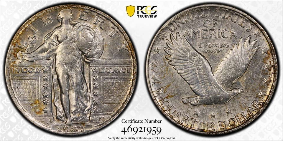 1927 D Quarter Dollars Standing Liberty Quarter PCGS XF-45 - Image 1 of 1