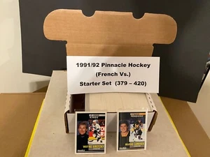 1991-92 Pinnacle French Hockey Starter Set - 379 Card Lot (#420) - Picture 1 of 1