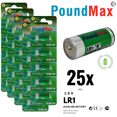 25 X Batterie alcaline PoundMax Super 910A LR1 N tipo MN9100 1,5V