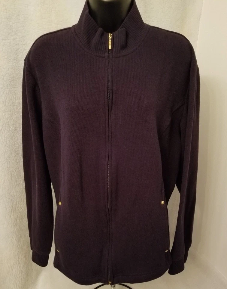 Abrigo Chaqueta Suéter Karen Scott Mujer Talla XL X Grande Azul Foto 1 de 4