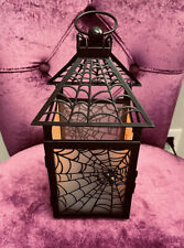 Yankee Candle Black & Orange Spiderweb Lantern Tart Warmer Burner Halloween