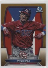 2023 Bowman Chrome WBC Flag Variations Gold Refractor /50 Javier Baez Báez