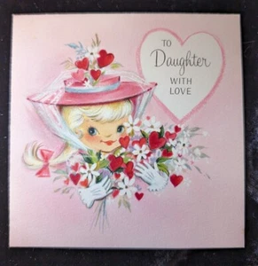 Vintage Valentine Hallmark Card Daughter Circa 1970s 1980s - Picture 1 of 5