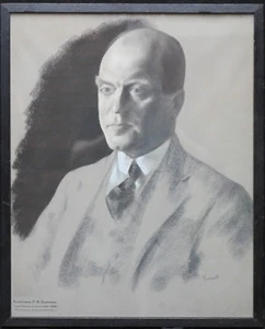 JACOB KRAMER BRITISH PORTRAIT PASTELL BÜRGERMEISTER VON LEEDS 1930 ART DECO 1892-1962  - Bild 1 von 8