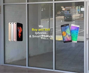 Cell Phone Business Storefront Advertising Graphics Sticker Window Lettering - Picture 1 of 1