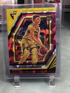 2022-23 Panini Flux, Christian Braun Red Cracked Ice Rookie Card