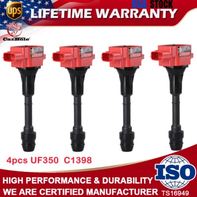 NUEVO PAQUETE DE 4 bobinas de encendido para Nissan para Altima Sentra 2002-2006 L4 2,5 L UF350 EE. UU. Foto 1 de 4