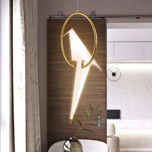 Modern Acrylic Hanging Ceiling Light Bird Shaped Pendant Light Decor Room Lamp - Picture 1 of 11