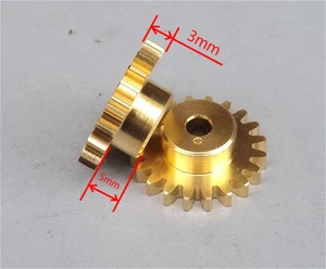 2PCS 20 Teeth 1 Mold 4mm Hole Copper Metal Gear Wheel Motor Spindle Gear - Picture 1 of 3