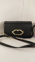NWT Betsey Johnson Crossbody Black Lip Cutout Wallet HANDBAG PURSE 