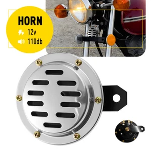 Universal 12V Loud Slitted Chrome Horn Motorcycle Motorbike Bike ATV 110db 100mm - Picture 1 of 11