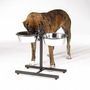 Raised Elevated Dog Diner Dishes Adjustable Makes Feeding Time More Comfortable - Picture 1 of 6