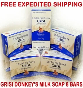 GRISI ESELMILCHSEIFE Duftriegel 3,5 oz Gesicht Hand Leche De Burra Jabon 8 Riegel - Bild 1 von 2