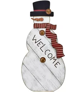 Wood Rustic Snowman Table Top Decoration Welcome Sign Table Centerpiece... - Picture 1 of 8