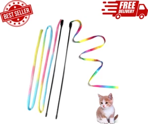 Cat Wand Toys, Interactive Kitten Toys for Indoor Cats,Colorful Multicolor  - Picture 1 of 7
