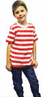 Kinder Kinder Jungen kurzärmlig gestreiftes T-Shirt Schule Top Buch Woche Kostüm