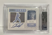 2012 National Treasures Jumbo Die Cut Adam Jones Jersey Auto #2/49 BGS 9 / 10