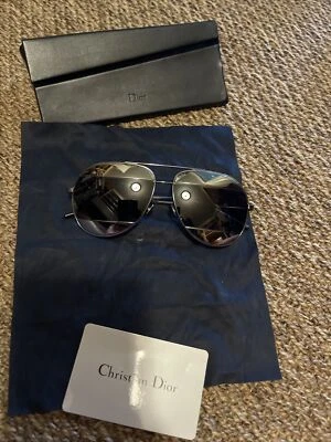 ÓCULOS DE SOL CHRISTIAN DIOR DIORSPLIT 1 KJ1R 59 14 w LENTE ESPELHADA DIVIDIDA PRATA - Imagem 1 de 4