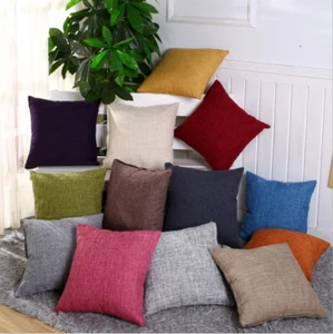 16"18"20"22"24"Large Linen Plain Cushion Cover Pillow Case Home Sofa Decor d - Picture 1 of 18