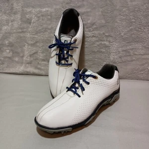 FootJoy Junior Kids Size 5M Golf Shoes Soft Spikes White Blue Sneakers - Picture 1 of 12