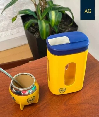 SET MATE BOMBILLA Y YERBERA BOCA JUNIORS ARGENTINA LICENCIA OFICIAL  - Image 1 of 4