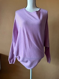 Donna Karan Lilac Lavender Wool Blend Asymmetrical Pullover Sweater Size Small - Picture 1 of 6