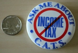 Gewerbesteuer Anti Einkommensteuer CATS Ask Me Pin Pinback Button #30578 - Bild 1 von 2