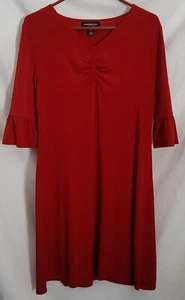 Vestido Monterey Bay Rojo Cambio Medio Pequeño Codo Mangas Campana Midi SIN USAR NUEVO SIN ETIQUETAS - Imagen 1 de 9