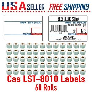 CAS LST-8010 Label UPC CAS LP1000 CL5000 LPII LS100 8010 x 60 Rolls