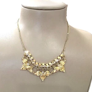 Collar para mujer LC Lauren Conrad flor llamativo chapado en oro gris roscado nuevo con etiquetas - Imagen 1 de 4
