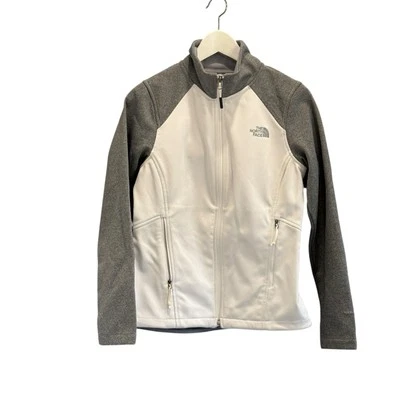 Chaqueta para mujer The North Face WindWall cremallera completa talla pequeña pequeña blanca y gris Foto 1 de 4