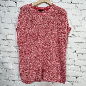 J. Jill Wearever Collection Knit Short Sleeve Sweater Size XLP Petite Red Cream - Picture 1 of 17