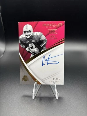 Cris Carter 2018 Panini Immaculate Collection Autograph Auto OSU Ohio State /25 - Image 1 of 2