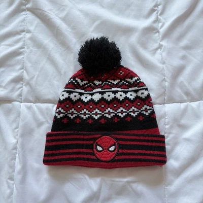Gorro Spiderman Marvel Juvenil Adulto Cómic Invierno Tejido Sombrero Rojo Negro Foto 1 de 4