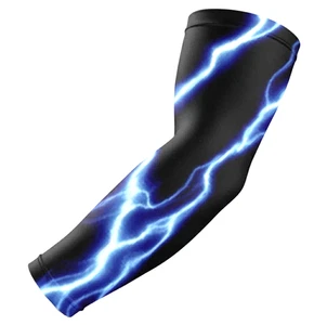 Football Baseball Sports Compression Dri-Fit  Stretch Arm Sleeve Blue Lightning - Picture 1 of 3