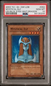Yugioh PSA 10 Mystical Elf LOB-062 Super Rare Glossy Unlimited EXTREMELY RARE - Picture 1 of 2