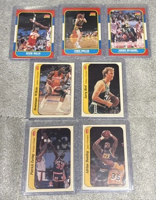 1986 Fleer баскетбольная наклейка лот Маллин Юинг Уилкинс дебютант карта птица Уиллис - Изображение 1 из 4