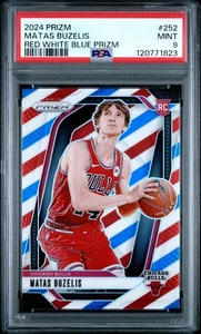 Baloncesto Prizm Matas Buzelis 2024 Panini rojo blanco y azul #252 RC PSA 9! - Imagen 1 de 2