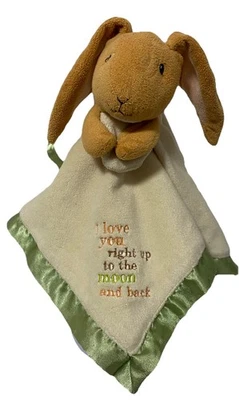 Adivina cuánto te amo conejito bebé manta de seguridad Lovey a la luna y espalda Foto 1 de 4