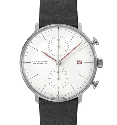 Junghans max bill Chronoscope Bauhaus Sapphire crystal Watch 27/4303.02 - Image 1 of 3